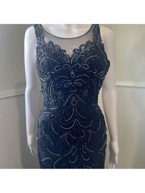 Ed Young Prom Dress 7322 Black/Silver Size XS NWT